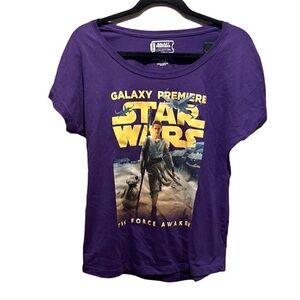 Star Wars The Force Awakens Galaxy Premiere Purple T Shirt Women’s Medium 2015